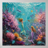 Enchanted Mermaid Underwater Scene Poster (Vorne)