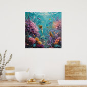 Enchanted Mermaid Underwater Scene Poster (Küche)