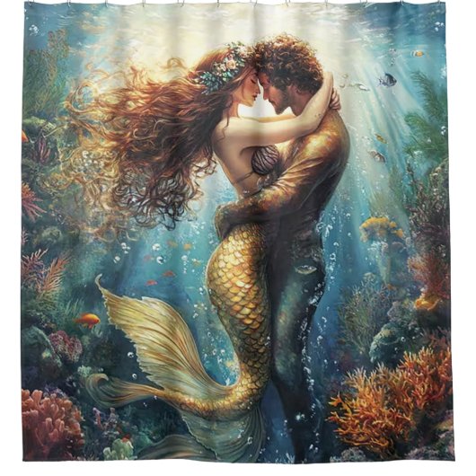 Enchanted Mermaid's Embrace Duschvorhang (Vorderseite)