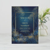 Enchanted Midnight Forest Wedding Einladung (Stehend Vorderseite)