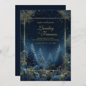 Enchanted Midnight Forest Wedding Einladung (Vorne/Hinten)