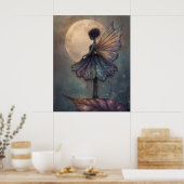 Enchanted Moonlight Fairy Watercolor Fantasy Art Poster (Küche)