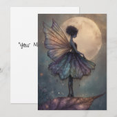 Enchanted Moonlight Fairy Watercolor Fantasy Einladung (Vorne/Hinten)