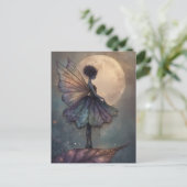 Enchanted Moonlight Fairy Watercolor Fantasy Postkarte (Stehend Vorderseite)