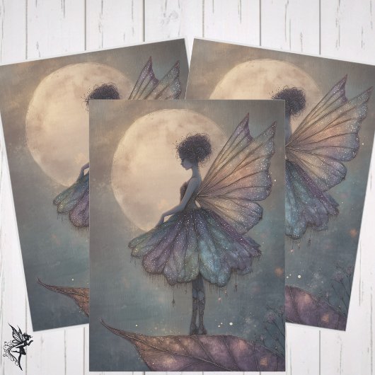 Enchanted Moonlight Fairy Watercolor Fantasy Seidenpapier