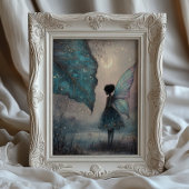 Enchanted Moonlit Leaf Fairy Fantasy Art Poster