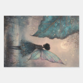 Enchanted Moonlit Leaf Fairy Watercolor Fantasy Geschenkpapier Set (Vorderseite 2)