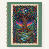 Enchanted Moonlit Tree of Life Zentangle Journal Notizblock (Vorderseite)