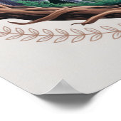 Enchanted Moonlit Wolves and Psychedelic Mushrooms Poster (Ecke)