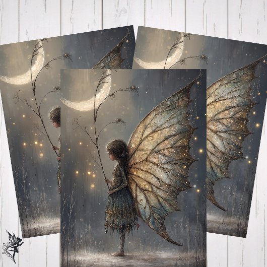 Enchanted Moonlit Woodland Fairy Watercolor Art Geschenkpapier Set
