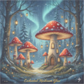 Enchanted Mushroom Glow Mug – Magical Fairy Fores Aufkleber (Vorderseite)
