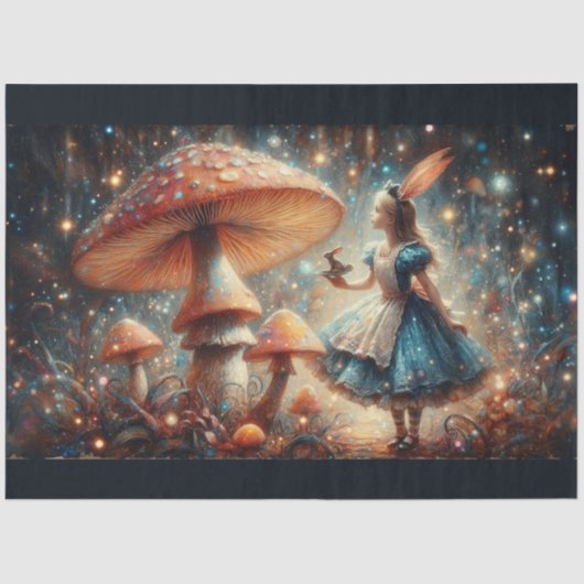 Enchanted Mushroom Wonderland Alice Decoupage Seidenpapier (Vorderseite)
