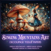 Enchanted Mushroom Wonderland Alice Decoupage Seidenpapier