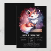 Enchanted Nature Fox Geburtstag digital Einladung (Vorne/Hinten)
