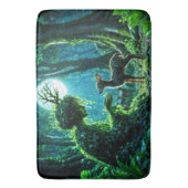 Enchanted nature guardian feeding a baby fawn badematte (Vorderseite Vertikal)