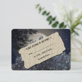 Enchanted Night Blue Tree UAWG RSVP Karte (Stehend Vorderseite)