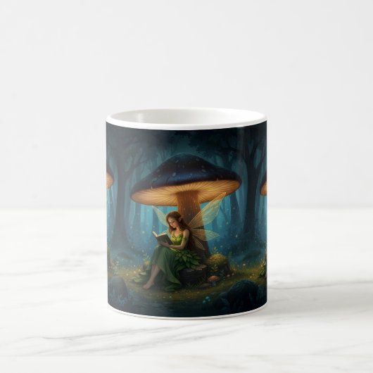 Enchanted Night Fairy Reading a Book Kaffeetasse (Mittel)
