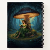 Enchanted Night Fairy Reading a Book Notebook Notizblock (Rückseite)