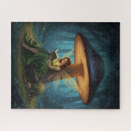 Enchanted Night Fairy Reading a Book Puzzle (Horizontal)
