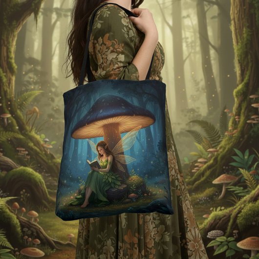 Enchanted Night Fairy Reading a Book Tasche