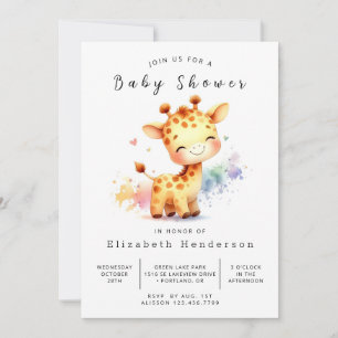 Enchanted Online Giraffe Baby Dusche Einladung