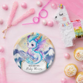 Enchanted Pastel Dragon Baby Shower Pappteller (Party)