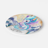 Enchanted Pastel Dragon Baby Shower Pappteller (Schrägansicht)