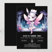 Enchanted Pastel Fairy Birthday Einladung (Vorne/Hinten)