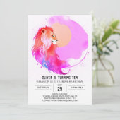 Enchanted Pastel Lion Birthday Einladung (Stehend Vorderseite)