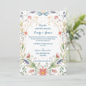 Enchanted Pastel watercolor Floral Garden Wedding Einladung (Stehend Vorderseite)