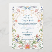 Enchanted Pastel watercolor Floral Garden Wedding Einladung (Vorne/Hinten)