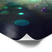 Enchanted Peacock Floral Wreath Poster (Ecke)