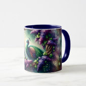 Enchanted Peacock Floral Wreath Tasse (VorderseiteRechts)