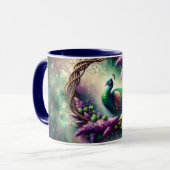 Enchanted Peacock Floral Wreath Tasse (Vorderseite Links)