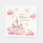 Enchanted Pink Princess Girl Birthday Serviette (Vorderseite)