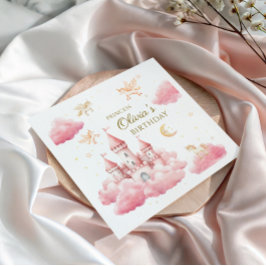 Enchanted Pink Princess Girl Birthday Serviette