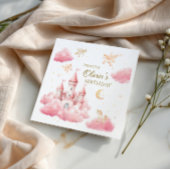Enchanted Pink Princess Girl Birthday Serviette