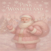 Enchanted Pink Wonderland Santa Aufkleber (Vorderseite)
