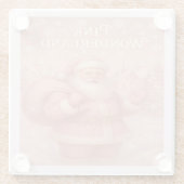 Enchanted Pink Wonderland Santa Glasuntersetzer (Rückseite)