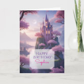 Enchanted Princess Castle Birthday Greeting Karte (Vorderseite)