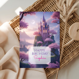 Enchanted Princess Castle Birthday Greeting Karte