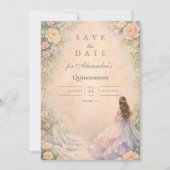 Enchanted Princess Fairytale Quinceañera Save The Date (Vorderseite)