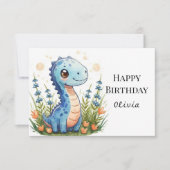 Enchanted Printable Dinosaur Birthday Karte (Vorderseite)