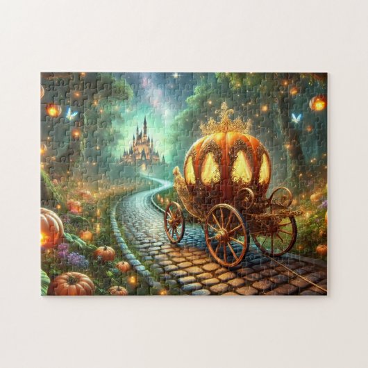 Enchanted Pumpkin Carriage Forest Path Puzzle (Horizontal)