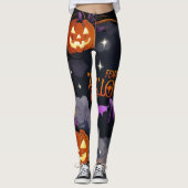 "Enchanted Pumpkin Night" Leggings (Vorderseite)