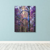 Enchanted Purple Forest Canvas Wall Art Leinwanddruck (Insitu (Holzboden))