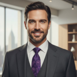 Enchanted Purple Rose Garden Krawatte