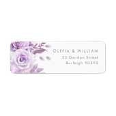 Enchanted Purple Rose Wedding Return Address Label (Vorne)