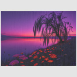 Enchanted Purple Twilight Willow Decoupage Paper Seidenpapier