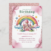 Enchanted Rainbow Castle Einladung (Vorne/Hinten)